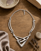 Bold Geometry: Sculptural Alloy Statement Necklace — necklaces, lifestyle vanity lifestyle photo