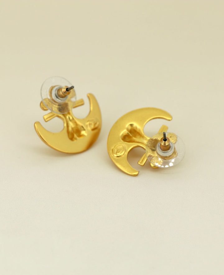 Earrings gold plated with backing