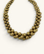 Cultural Elements antique gold-tone layered statement necklace with twisted beads and adjustable clasp.