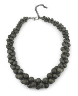 Cultural Elements antique gunmetal-tone layered statement necklace with lightweight metal beads and adjustable extender.