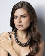 Cultural Elements antique gunmetal-tone layered statement necklace with lightweight metal beads and 3" extender.