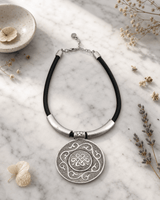 Eternal Path Knot Necklace — necklaces, editorial marble lifestyle photo