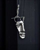 Abstract Face Pendant Statement Necklace