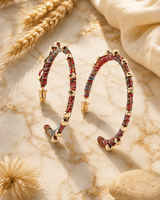 Fairtrade Threaded Hoop Earrings — earrings, editorial marble warm lifestyle photo