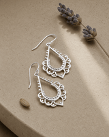 Floral Drop Beaded Chandelier Earrings — earrings, gallery print spotlight lifestyle photo