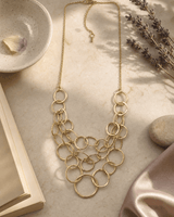 Gold-Tone Multi-Layered Hammered Ring Necklace — necklaces, lifestyle vanity lifestyle photo