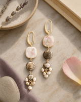 Handcrafted Pearl Cascade Earrings in Soft Iridescence — earrings, lifestyle vanity lifestyle photo
