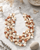 Earthy Multi Layer Necklace — necklaces, editorial marble lifestyle photo