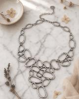 Organic Ovals Statement Necklace — necklaces, editorial marble lifestyle photo