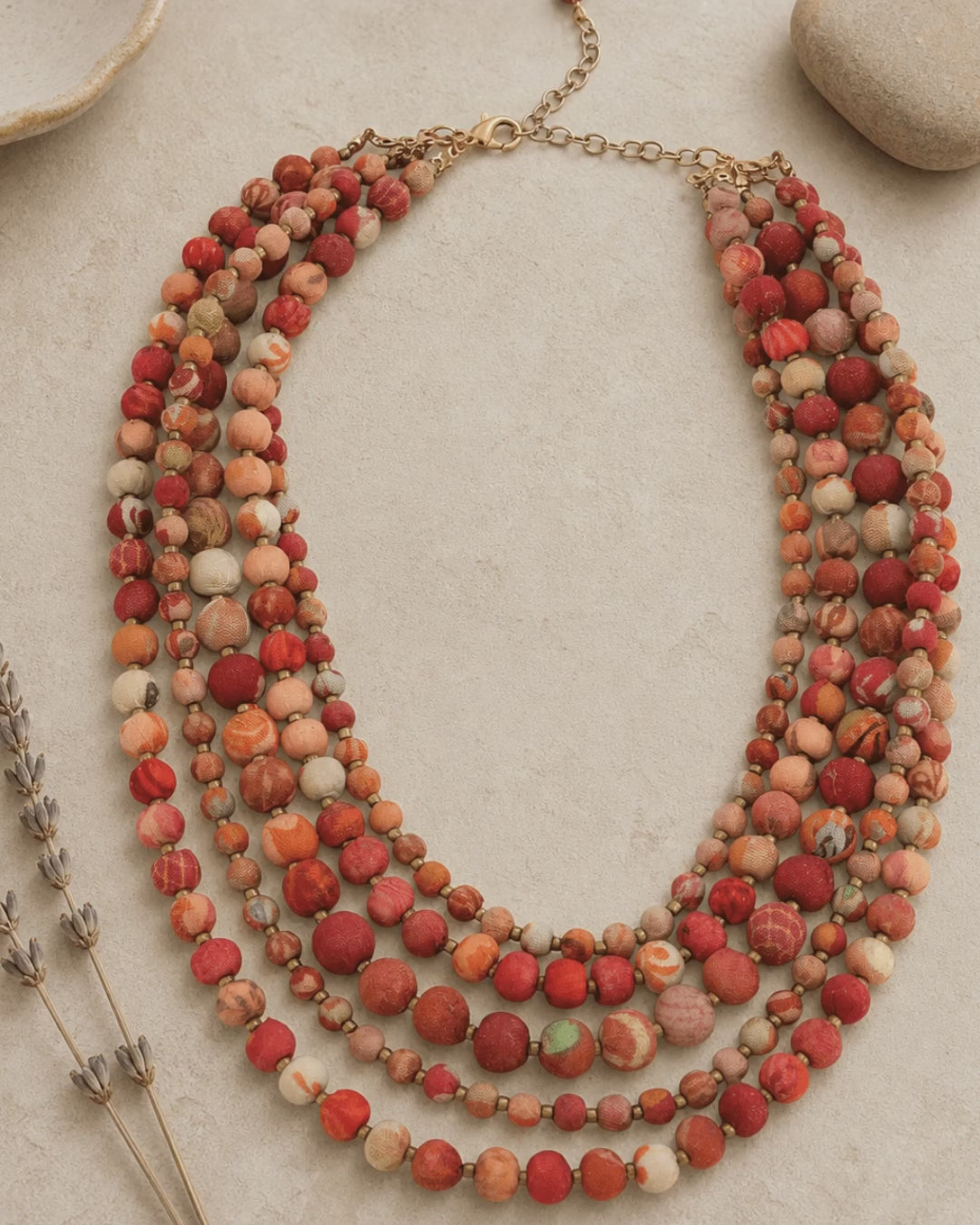 Kantha Five-Strand Layered Necklace