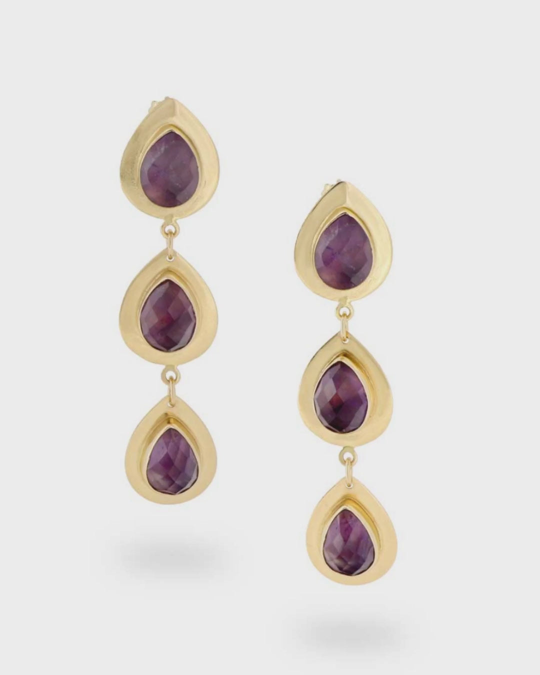 Amethyst Teardrop Drop Earrings