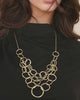 Gold Multi-Layered Hammered Necklace