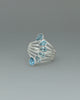 Blue Topaz Teardrop Silver Ring