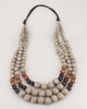 Tri-Color Layered Wood Necklace