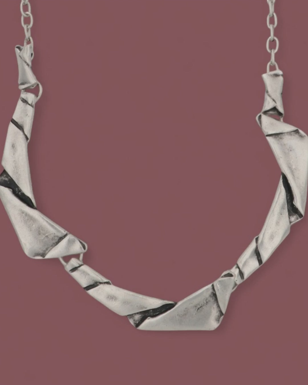 Paper Curl Metal Necklace