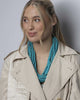 Light Blue Layered Wood Necklace