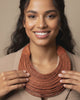 Multistrand Leather Button Necklace