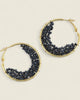 Black Beaded Crescent Hoops