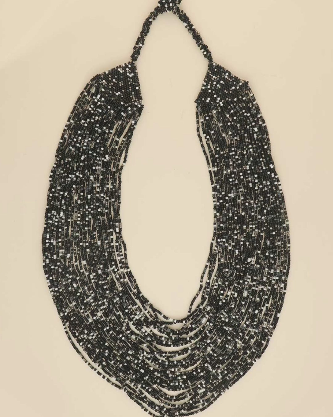 Grey Multi-Strand Glass Necklace