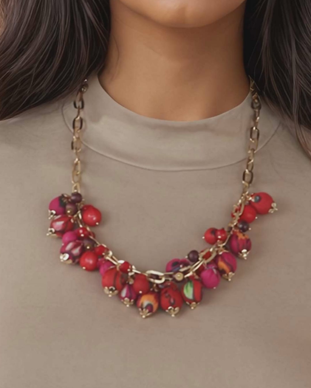 Passion Textile Beaded Necklace