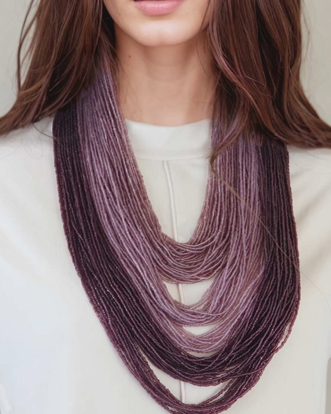 Vibrant Purple Beaded Necklace