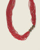 Multi-Strand Red Glass Necklace