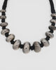 Midnight Silver Graduated Bead Necklace