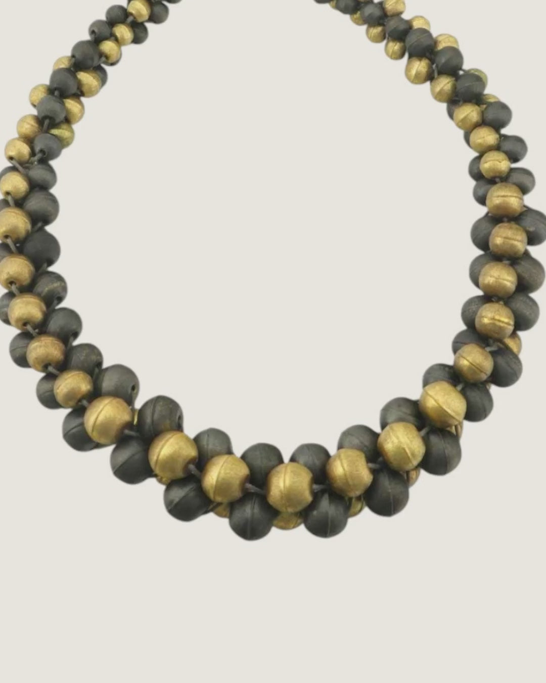 Gold Gunmetal Layered Statement Necklace