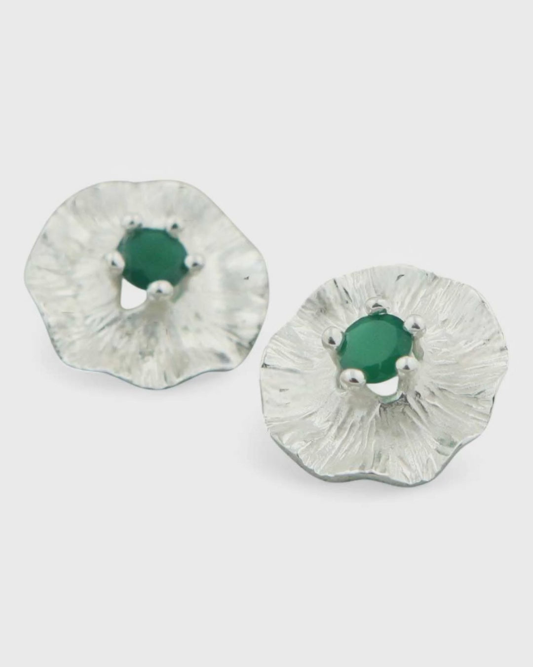 Gemstone Lotus Pad Earrings