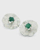 Gemstone Lotus Pad Earrings