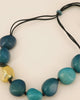 Teal Gold Tagua Statement Necklace