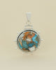 Turquoise Spiny Oyster Wheel Pendant