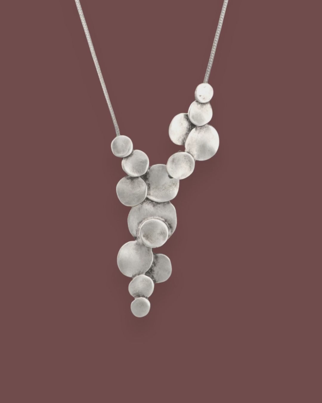 Structured Discs Pewter Necklace