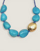 Blue Gold Tagua Statement Necklace