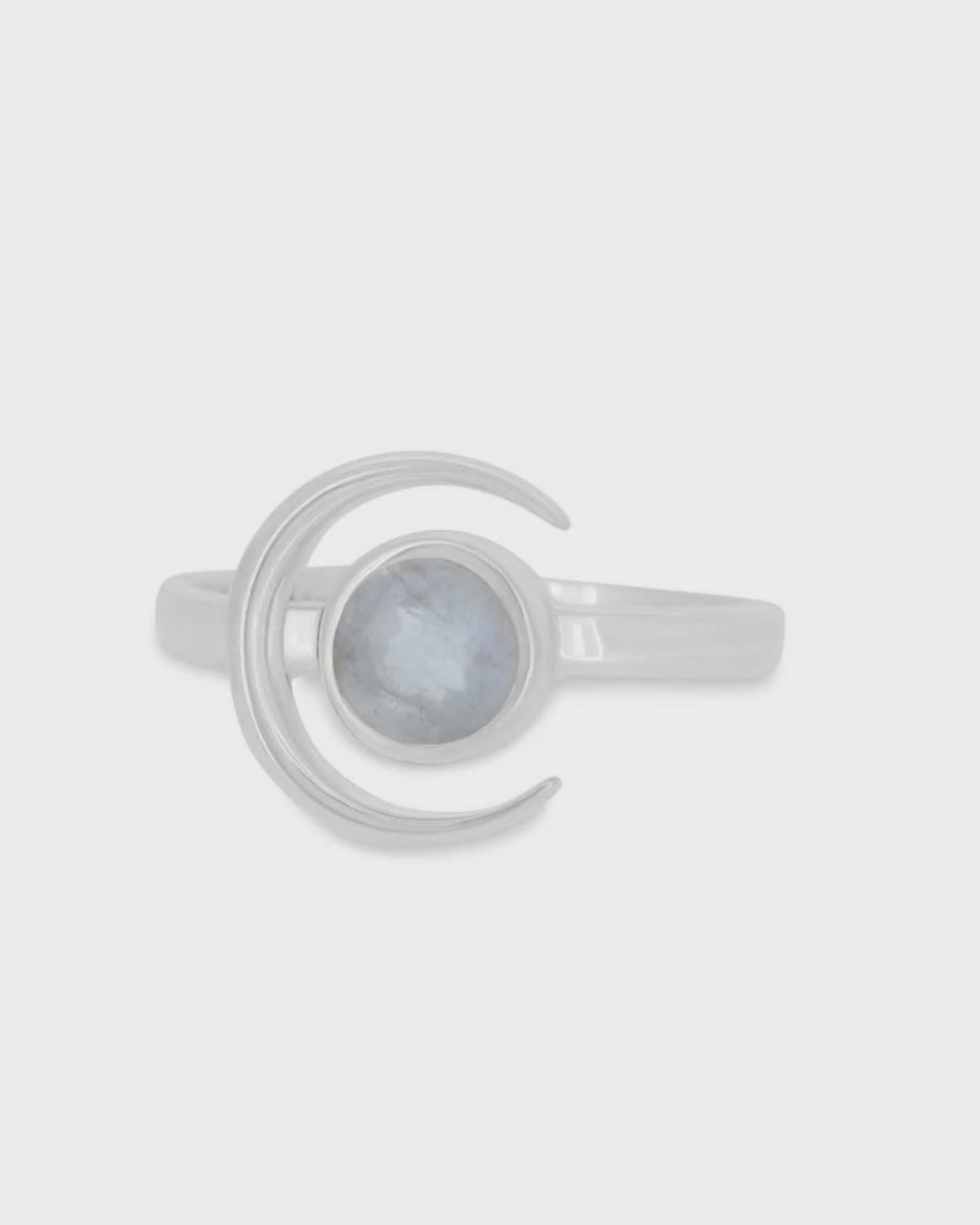 Crescent Moon Moonstone Ring