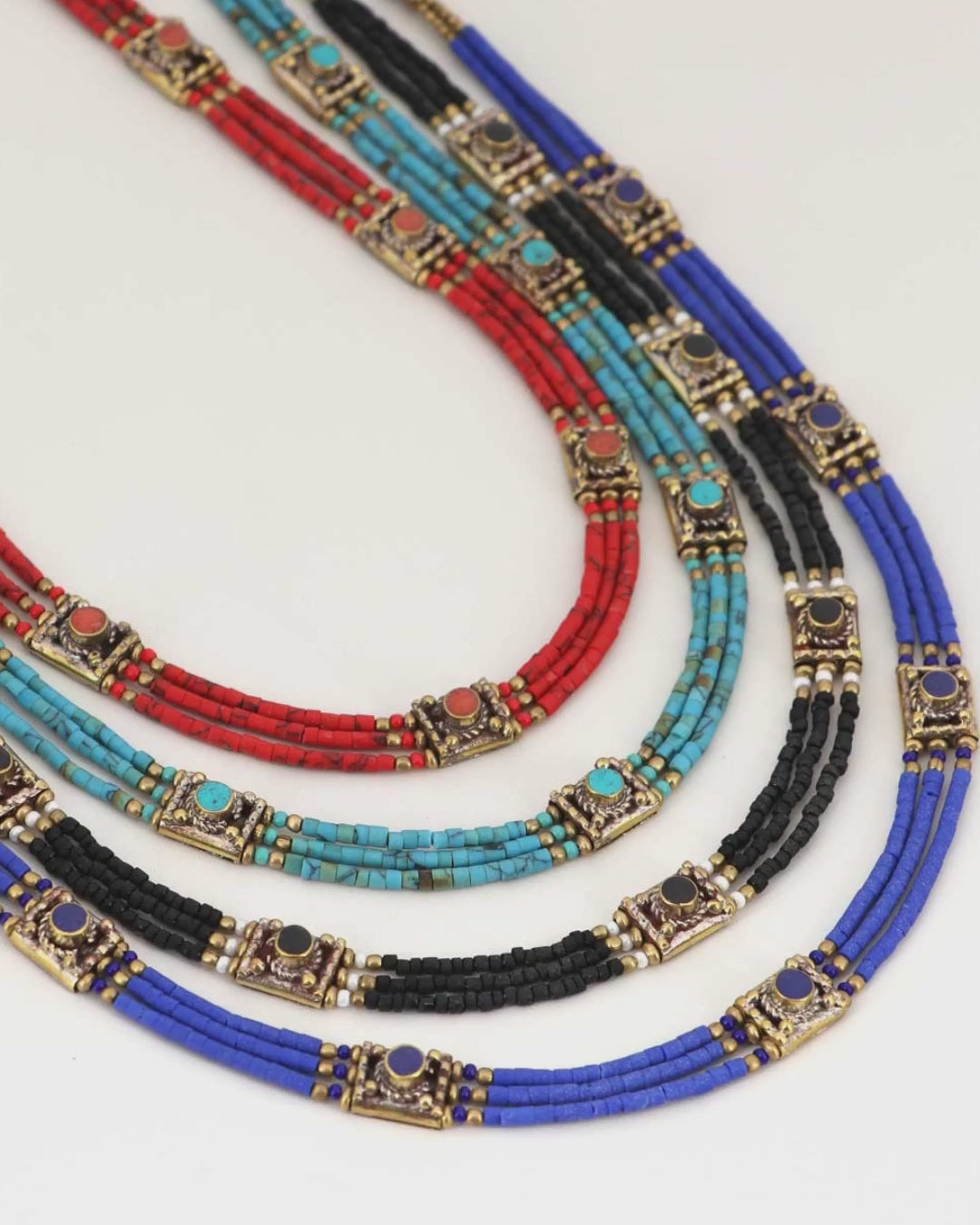 Beaded Tibetan Collar Necklace