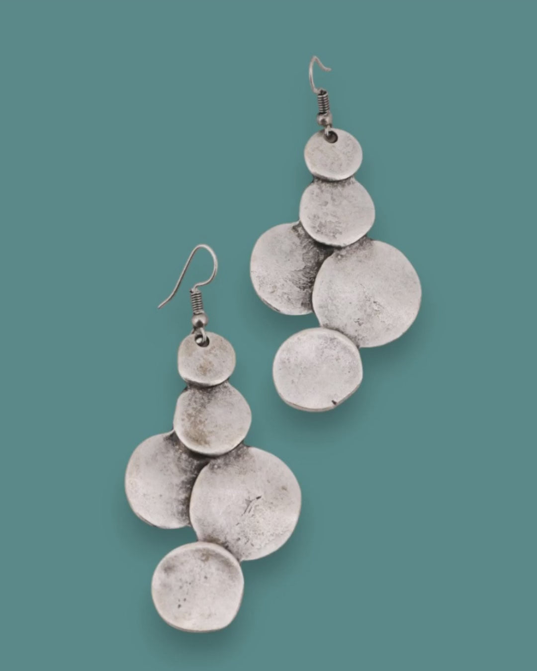 Cascade Textured Disc Earrings