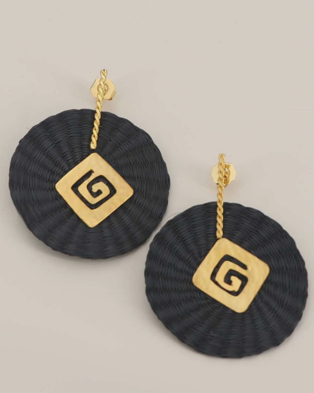 Emblem Colombian Iraca Palm Earrings