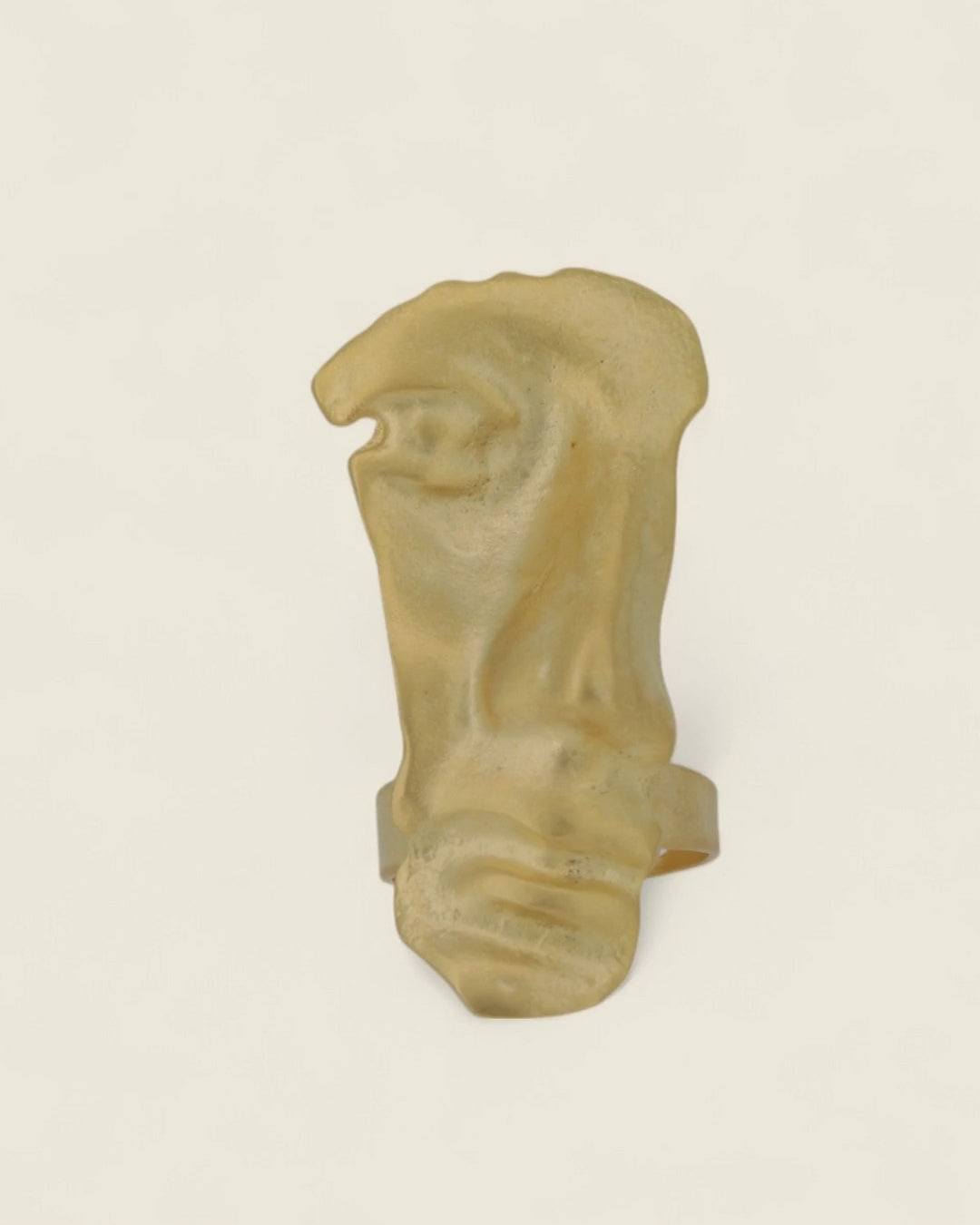 Sculptural Face Statement Ring