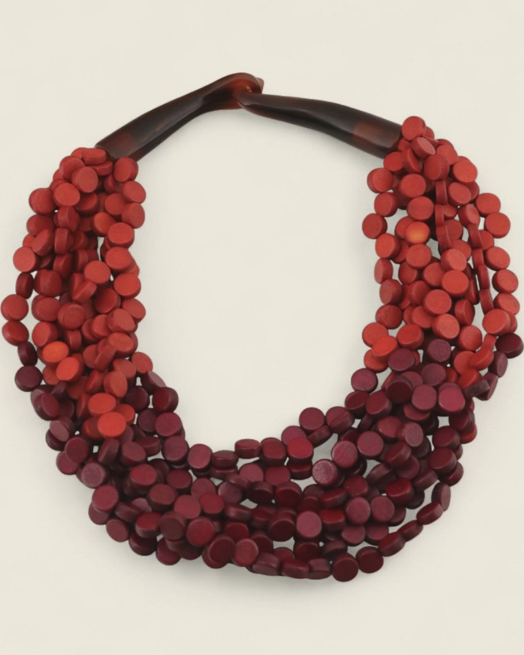 Two-Tone Twist Wood Necklace