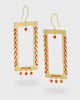 Geometric Brass Carnelian Earrings