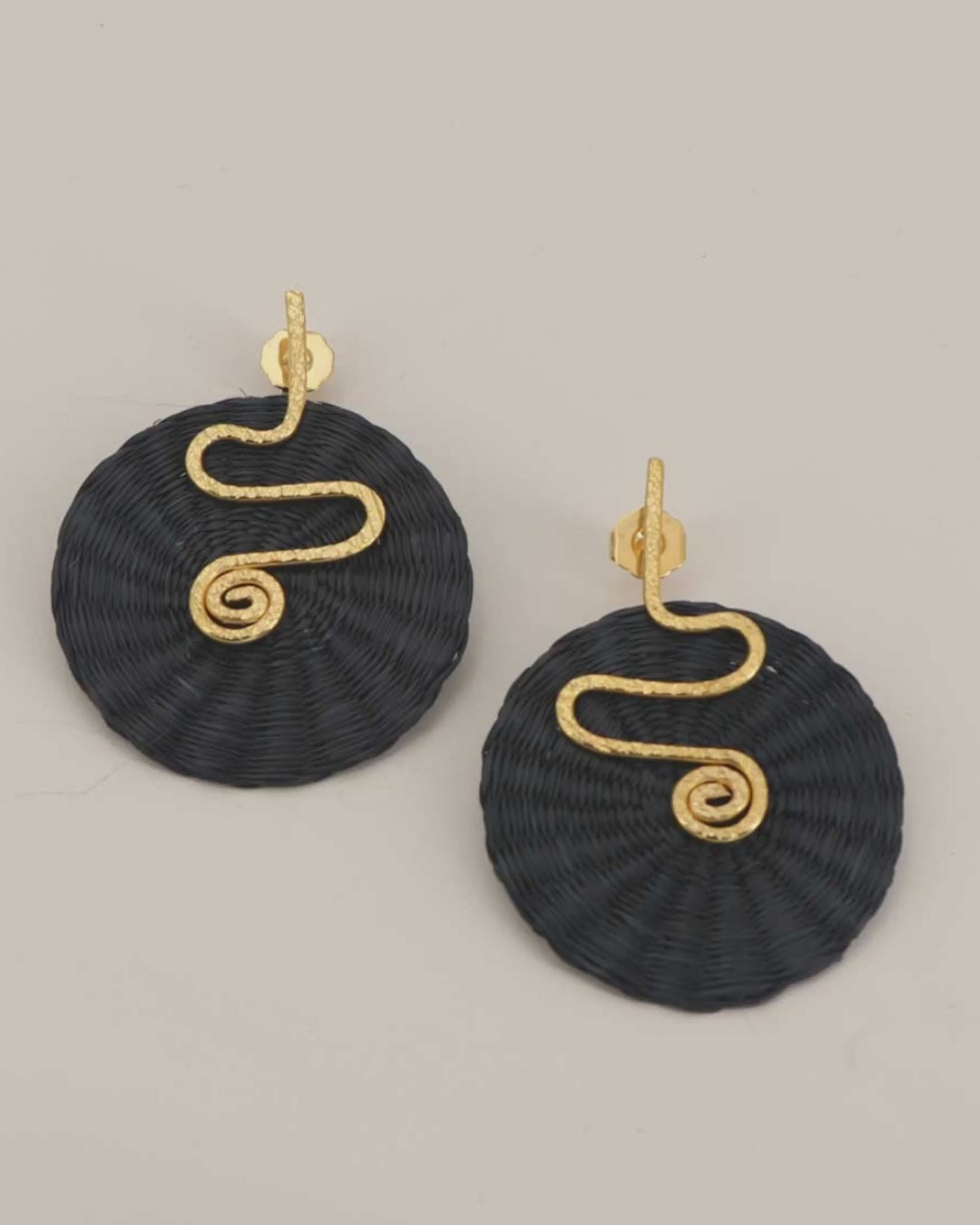 Spiral Iraca Palm Earrings