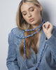 Blue Fabric Wrapped Beaded Necklace