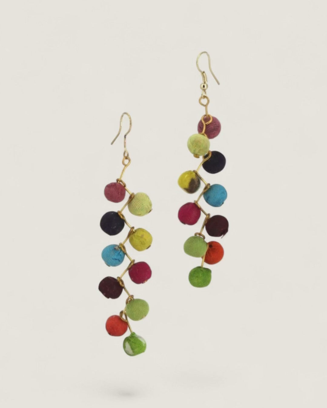 Kantha Multi-Color Bead Earrings