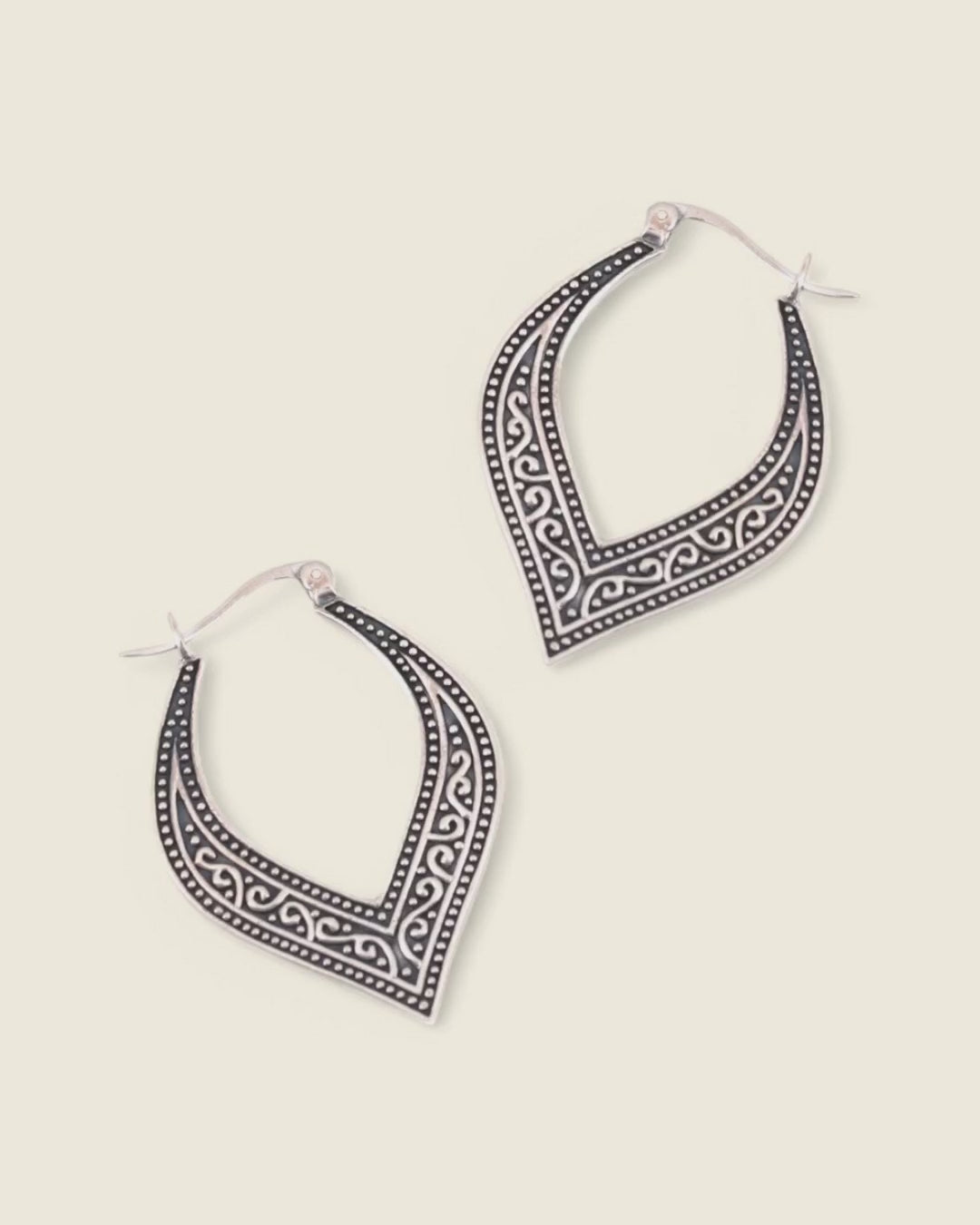 Sterling Silver Filigree Petal Hoops