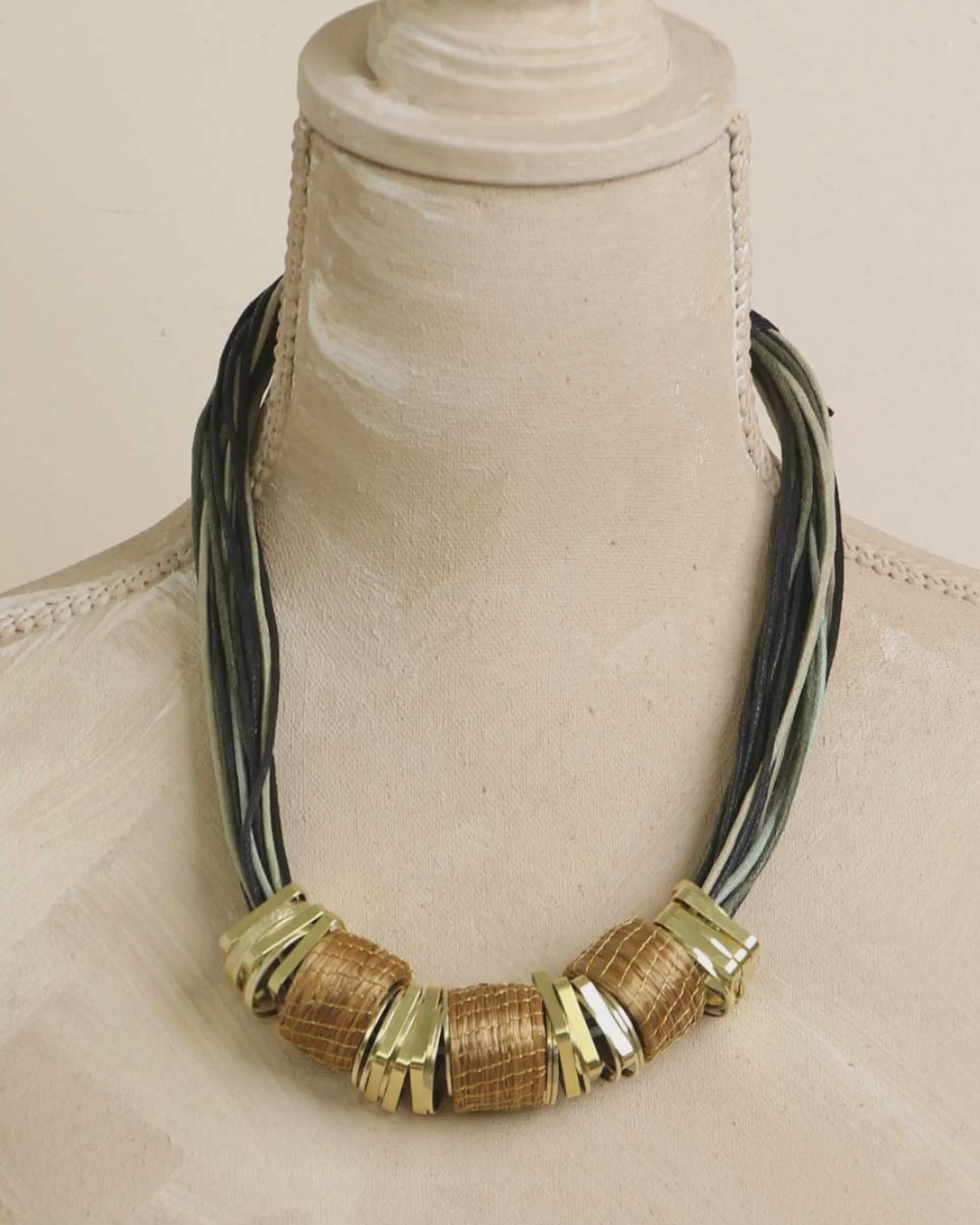 Golden Grass Brass Necklace