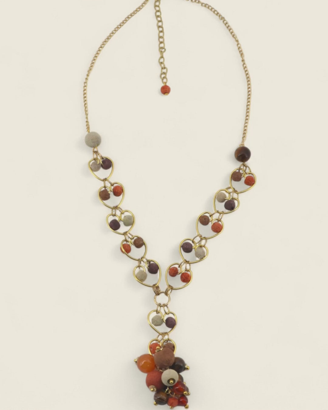 Earthtone Heart Link Necklace