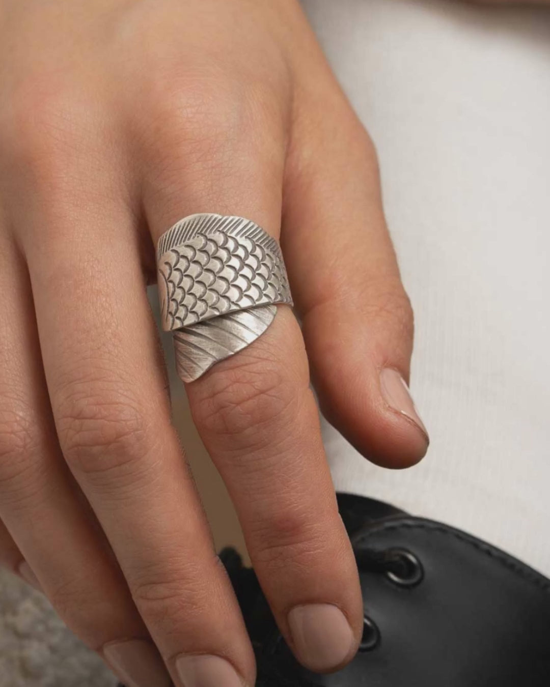 Hilltribe Silver Fish Wrap Ring