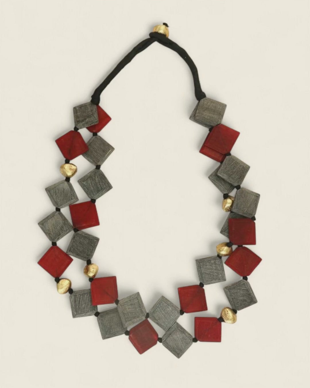 Double-Strand Red Horn Necklace
