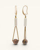 Peach Moonstone Linear Drop Earrings